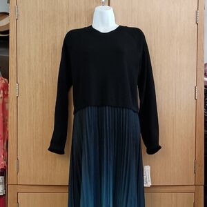 NWT Nanette Lepore SZ XL Navy Blue Knit LS Maxi Dress